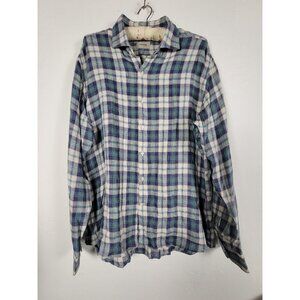 Ordean Mens Plaid Linen Shirt Size 2XL Multicolor Button Up Long Sleeve Casual